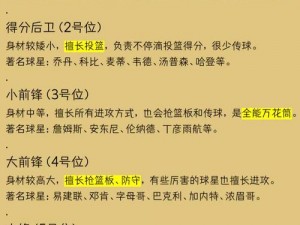 潮人篮球新手指南：球员属性详解及提升攻略