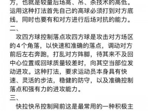 《羽毛球高手进阶之路：深度解析高阶技巧玩法》