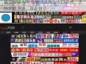 麻豆传煤 APP 免费网站网址入口在线：优质影视资源，尽在其中