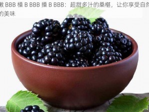 嫩 BBB 槡 B BBB 搡 B BBB：超甜多汁的桑椹，让你享受自然的美味