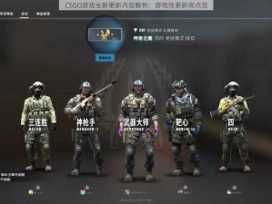 CSGO游戏全新更新内容解析：游戏性更新亮点览