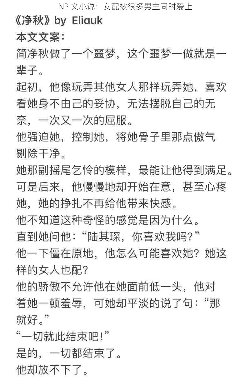 NP 文小说：女配被很多男主同时爱上