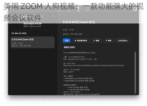 美国 ZOOM 人狗视频：一款功能强大的视频会议软件