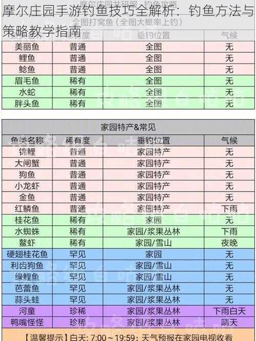 摩尔庄园手游钓鱼技巧全解析：钓鱼方法与策略教学指南