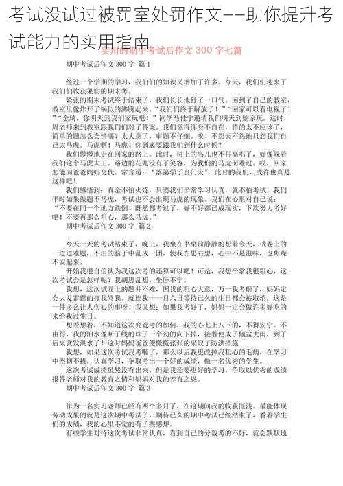 考试没试过被罚室处罚作文——助你提升考试能力的实用指南