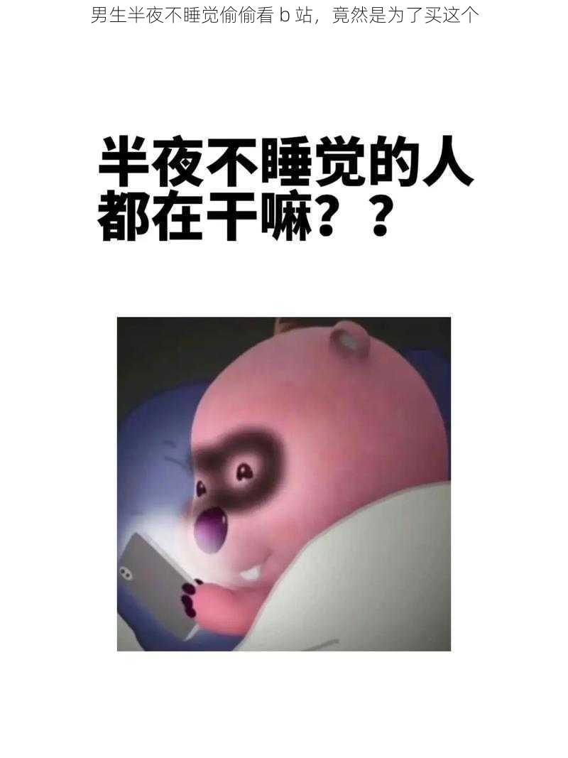 男生半夜不睡觉偷偷看 b 站，竟然是为了买这个