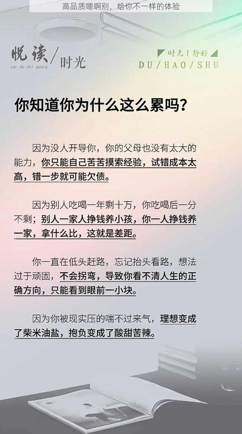 高品质嗯啊别，给你不一样的体验