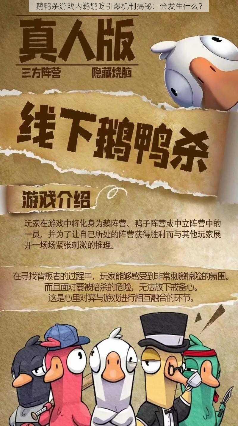 鹅鸭杀游戏内鹈鹕吃引爆机制揭秘：会发生什么？