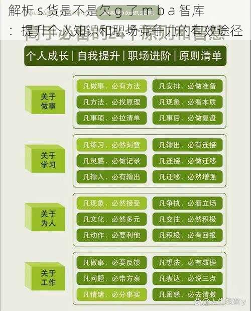 解析 s 货是不是欠 g 了 m b a 智库：提升个人知识和职场竞争力的有效途径