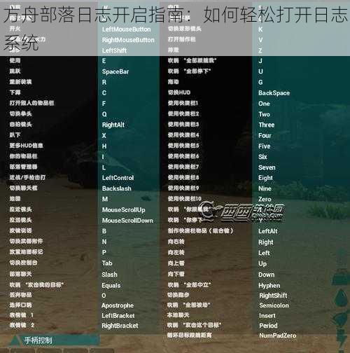 方舟部落日志开启指南：如何轻松打开日志系统