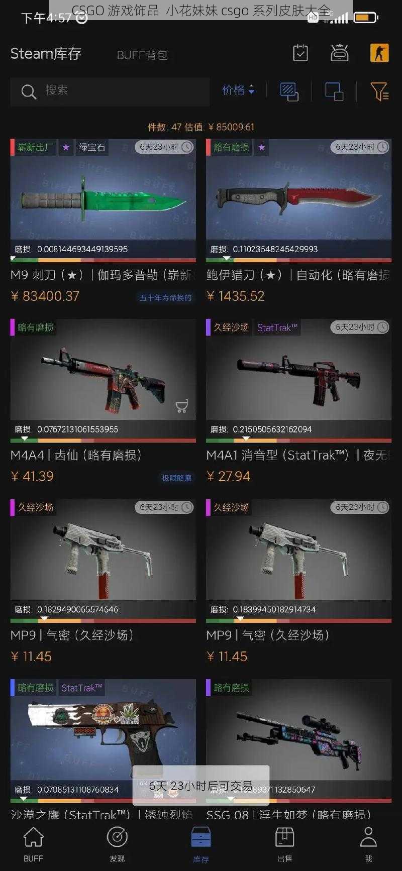 CSGO 游戏饰品  小花妹妹 csgo 系列皮肤大全