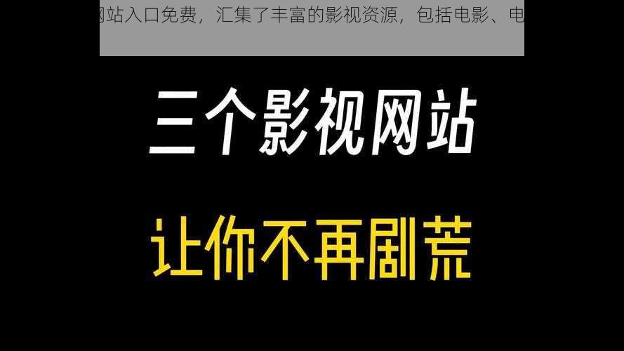 10 款黄台网站入口免费，汇集了丰富的影视资源，包括电影、电视剧、综艺节目等