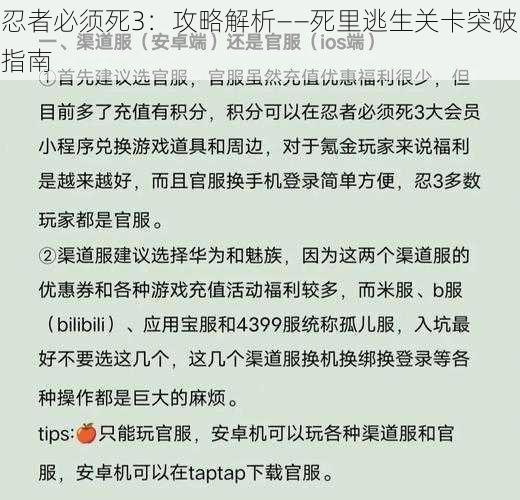 忍者必须死3：攻略解析——死里逃生关卡突破指南