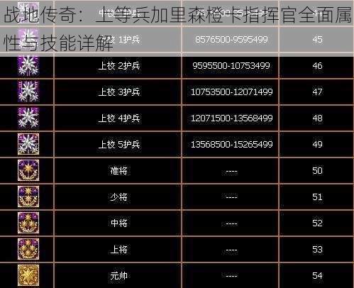 战地传奇：上等兵加里森橙卡指挥官全面属性与技能详解