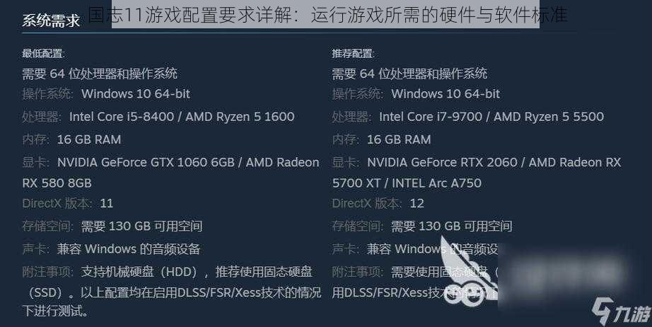 国志11游戏配置要求详解：运行游戏所需的硬件与软件标准
