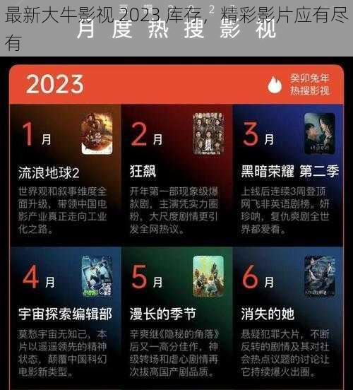 最新大牛影视 2023 库存，精彩影片应有尽有