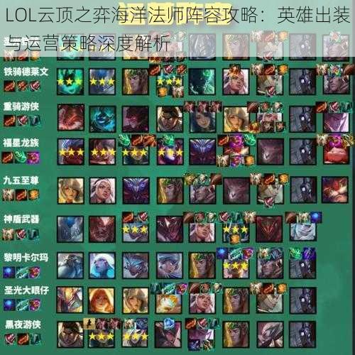 LOL云顶之弈海洋法师阵容攻略：英雄出装与运营策略深度解析