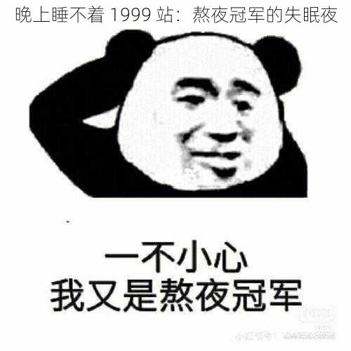 晚上睡不着 1999 站：熬夜冠军的失眠夜