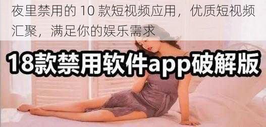 夜里禁用的 10 款短视频应用，优质短视频汇聚，满足你的娱乐需求