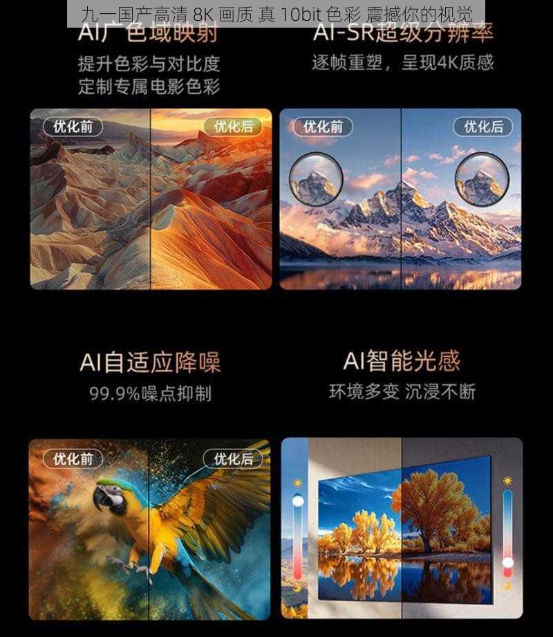 九一国产高清 8K 画质 真 10bit 色彩 震撼你的视觉