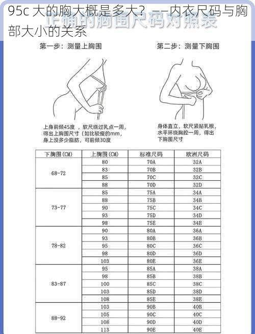 95c 大的胸大概是多大？——内衣尺码与胸部大小的关系