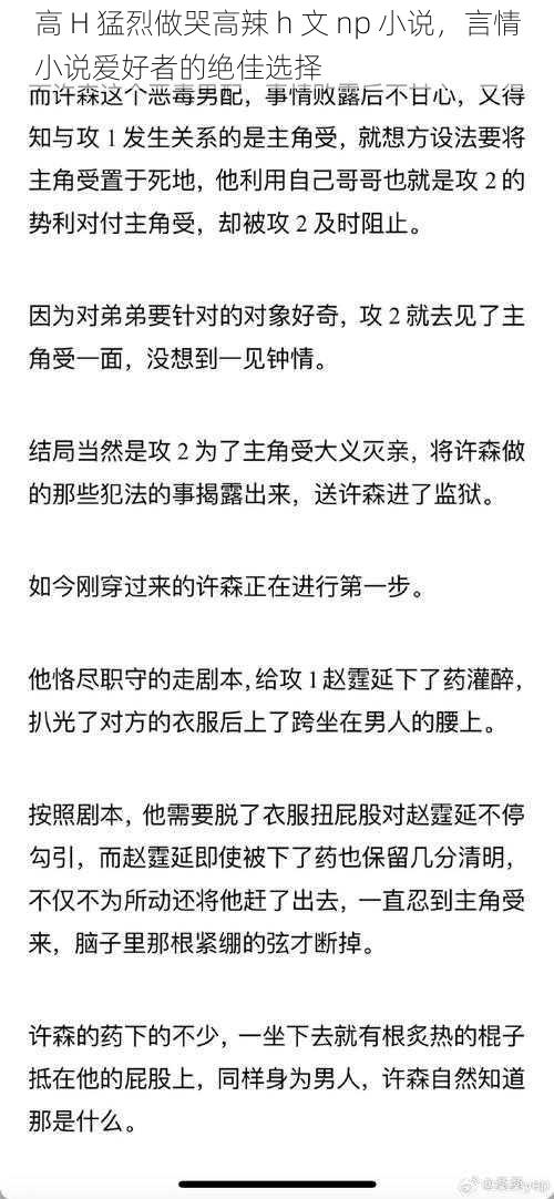 高 H 猛烈做哭高辣 h 文 np 小说，言情小说爱好者的绝佳选择