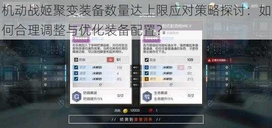 机动战姬聚变装备数量达上限应对策略探讨：如何合理调整与优化装备配置？