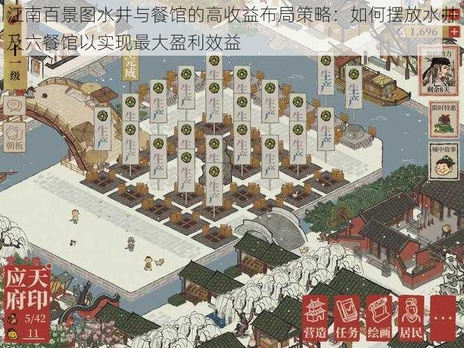 江南百景图水井与餐馆的高收益布局策略：如何摆放水井及六餐馆以实现最大盈利效益