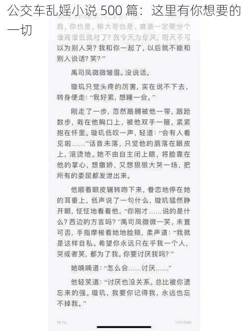 公交车乱婬小说 500 篇：这里有你想要的一切